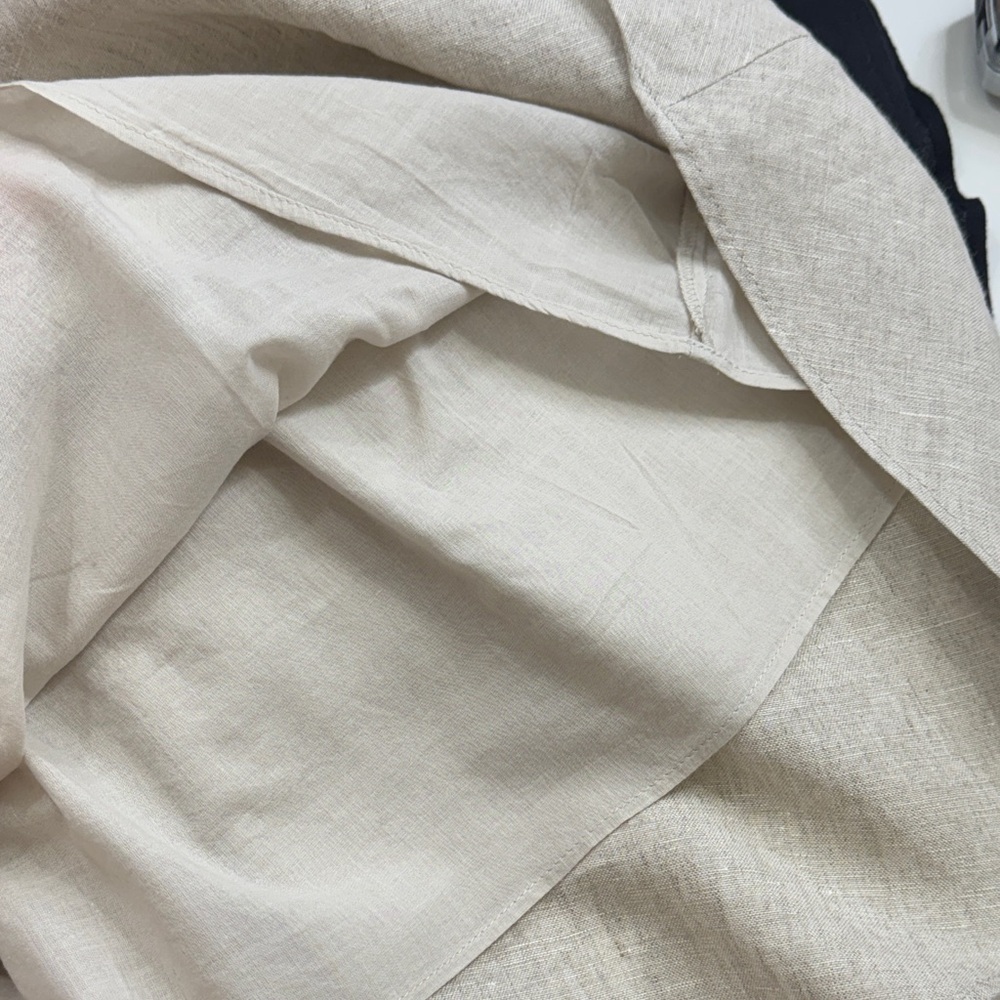 J. Crew Linen Smocked Waist Mini Skirt Bundle XXL Plus Size Black, White & Linen - Picture 13 of 16